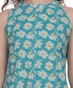 Turquoise Blossom Halter Neck Kurta Set - Image 7