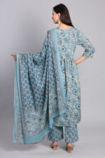 Aqua Bloom Anarkali Set - Image 5
