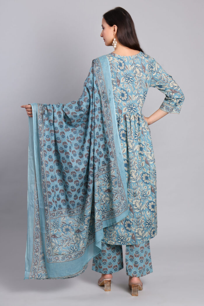 Aqua Bloom Anarkali Set - Image 5