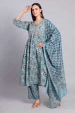 Aqua Bloom Anarkali Set - Image 4